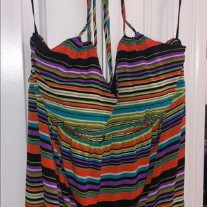 Multicolor halter maxi dress